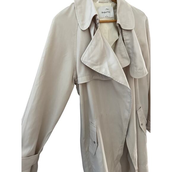 Aritzia Babaton Lawson Lightweight Trench Coat Cream Size Large - Picture 11 of 12